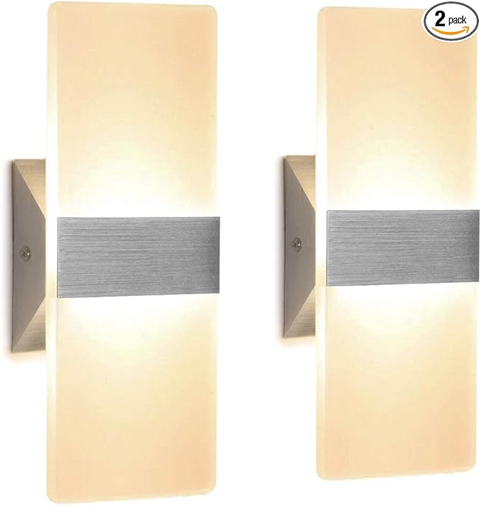 ChangM Modern Wall Sconce 12W, Acrylic Material Hardwired Wall Mounted Wall by ChangM