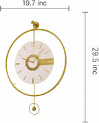 Large Luxury LED Backlit Wall Clock – Pendulum Roman Numeral Metal Ring - Image 9