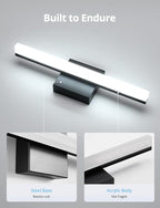 Combuh 2 PackLED Bathroom Vanity Light Bar 16 Inch 9W Black IP44 Over Mirror - Image 5
