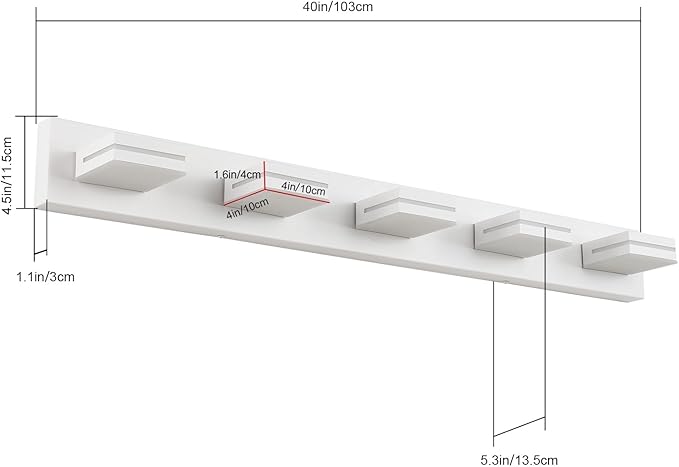 SineRise LED Modern Bathroom Vanity Light Fixtures, Matte White Modern Acrylic - Image 4