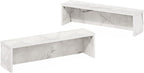 Furinno Helena Kitchen Counter Stackable Organizer Shelf, Marble White - Image 7