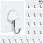 FOTYRIG Clear Adhesive Hooks 180° Rotatable Transparent Sticky Hooks, Heavy by FOTYRIG