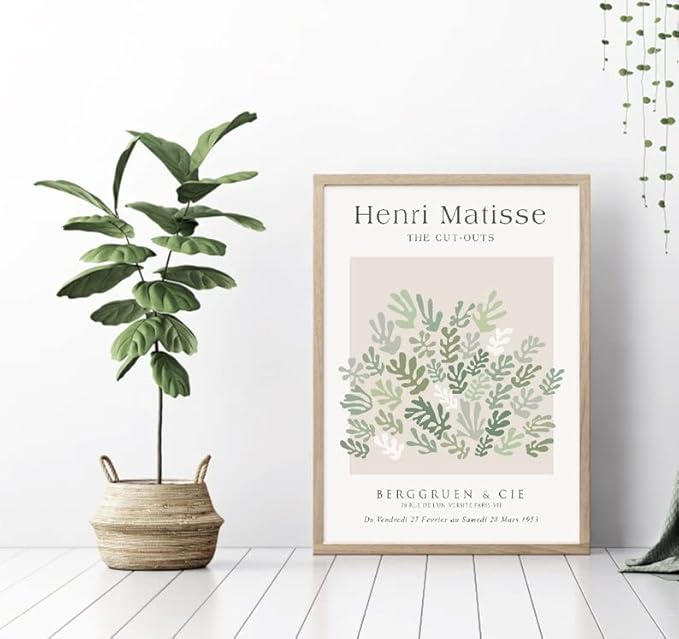 Unframed Sage Green Wall Art Set of 3, 12x16IN Abstract Matisse Wall Decor - Image 4
