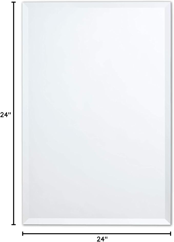 Better Bevel Frameless Square Mirror | 24" x 24" Bathroom Wall Mirror w/Beveled - Image 10