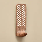 IndianShelf 10 LB- 6 Pieces Decorative Wood Adhesive Wall Hooks–Boho Peel and by IndianShelf