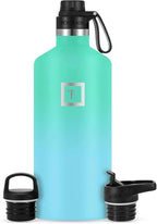 IRON °FLASK Camping & Hiking Hydration Flask with Spout, BPA-Free Insulated Stainless Steel Sports Water Bottle - 64 oz Sky