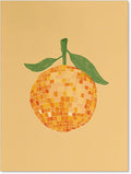 jkahh Disco Ball Orange Wall Art Retro Funky Preppy Fruit Poster Trendy Bar by Unknown