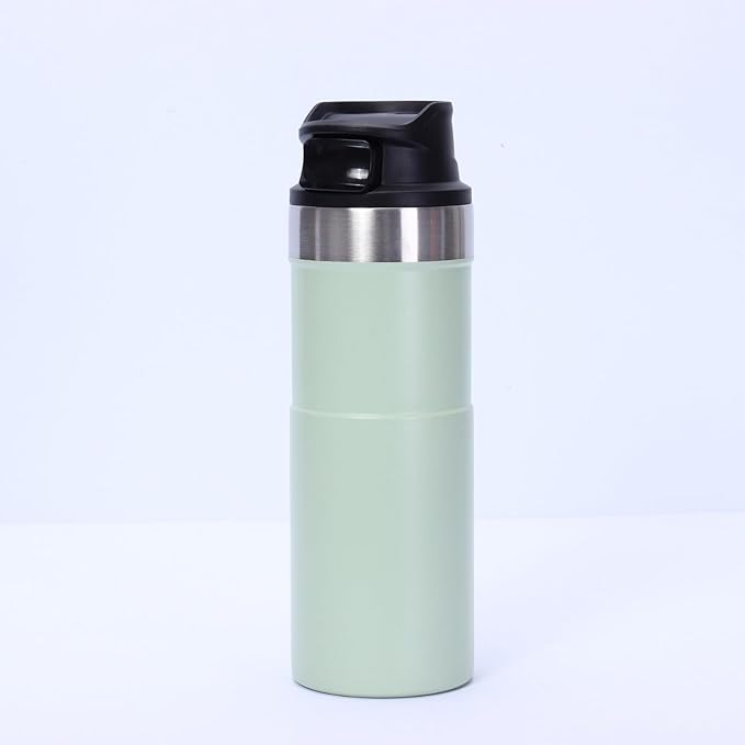 16OZ Trigger Action Travel Mug - 500ml BPA Free Insulated Stainless Steel Coffee Tumbler, Leak-Proof Wide Mouth Design for Commuters, Sports & Outdoor Enthusiasts (Reseda)