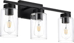 3-Light Bathroom Vanity Light, Modern Black Wall Lights - Image 3