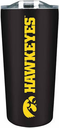 Campus Colors NCAA Stainless Steel Tumbler perfect for Gameday - 18 oz - Double Walled - Keeps Drinks Perfectly Insulated (Iowa Hawkeyes - Black)