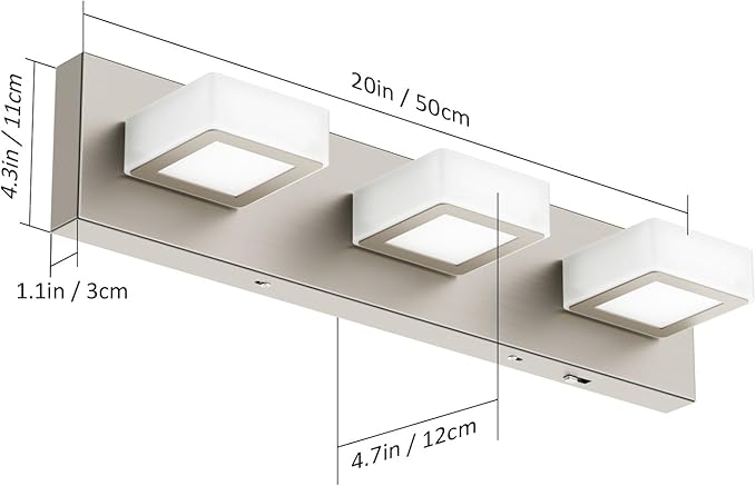 Ralbay 5 Color Temperature Brushed Nickel Bathroom Vanity Lights Dimmable - Image 6