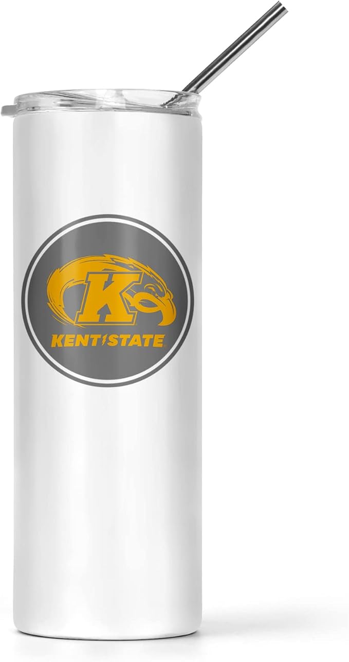Kent State University Skinny Tumbler, Water Tumbler, Stainless Steel Tumbler, Tumbler Cup, Tumbler with Straw and Lid, Double Wall, Stainless Tumbler (Kent State University #7)