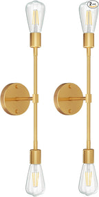 FadimiKoo 2-Light Golden Bathroom Wall Sconces Lighting, Modern Vanity Light by FadimiKoo