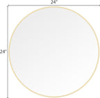 WallBeyond 24 inch Round Mirror Gold Circle Wall Mirror - Image 7