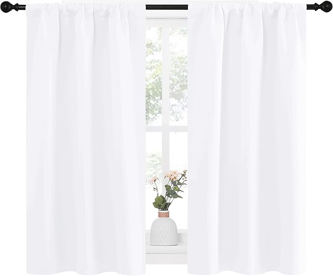 NICETOWN White Curtains for Kitchen Window, Home Decoration Light Filtering - Image 2