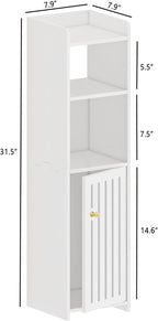 Narrow Bathroom Storage Cabinet, 4-Tier Slim Bathroom Organizers - Image 3
