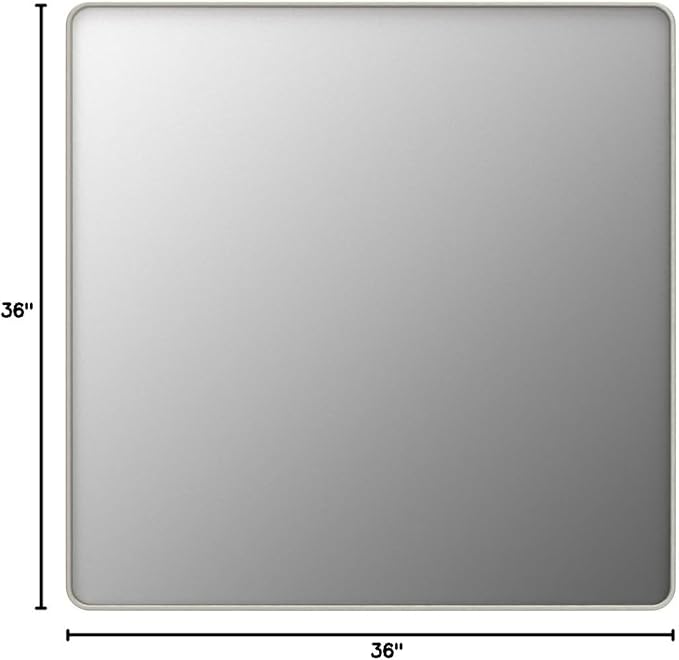 TETOTE Silver Bathroom Mirror, 36 x 36 Inch Wall Mounted Square Brushed Nickel - Image 9