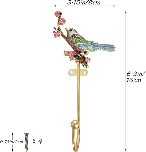 2 Pack Decorative Wall Hooks, Vintage Bird Shaped Metal Wall Hook - Image 2