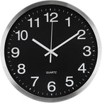 Wall Clock 12 Inch Metal Finish Silent Non Ticking Indoor Clock Round Battery - Image 2