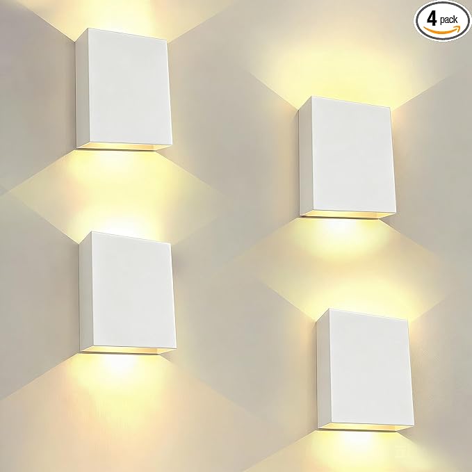 KICAAO LED Wall Sconces 4 Pack, 12W Modern Wall Lamp, Hardwired Aluminum Wall by KICAAO