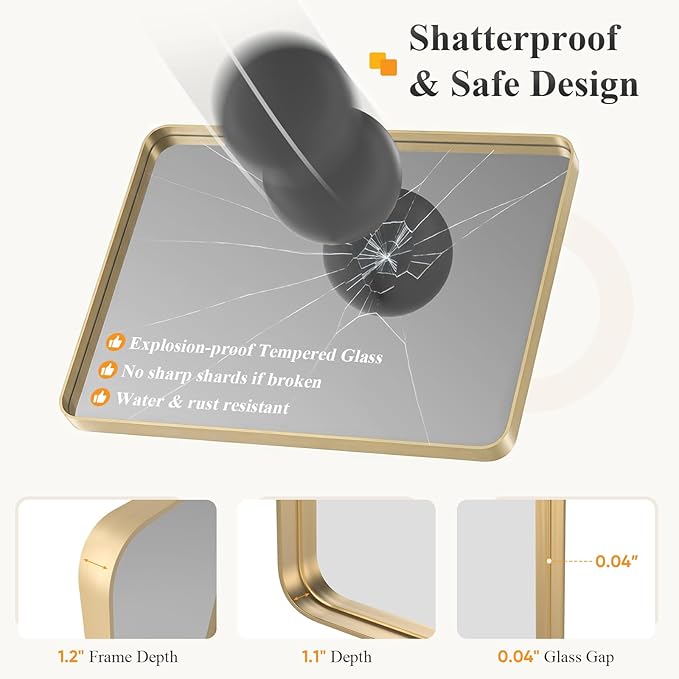 NEWBULIG 24X36 Inch Bathroom Mirror - Image 4