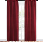 NICETOWN Christmas Burgundy Curtains Blackout Drape Panels - Image 2