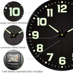 Glow in The Dark Wall Clock, Large Easy Read Numbers Tempered Glass Night Light - Image 8
