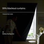 AJAZZ 100% Black Out Curtains Adhesive Blackout Temporary Curtain Rod No - Image 4