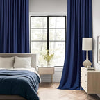 MIULEE Navy Blue Back Tab Blackout Curtain 96 Inch Long 2 Panels Set - Image 2