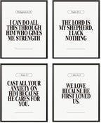 Locomiss Black and White Christian Wall Art Decor Posters, Modern Bible Verse by Unknown