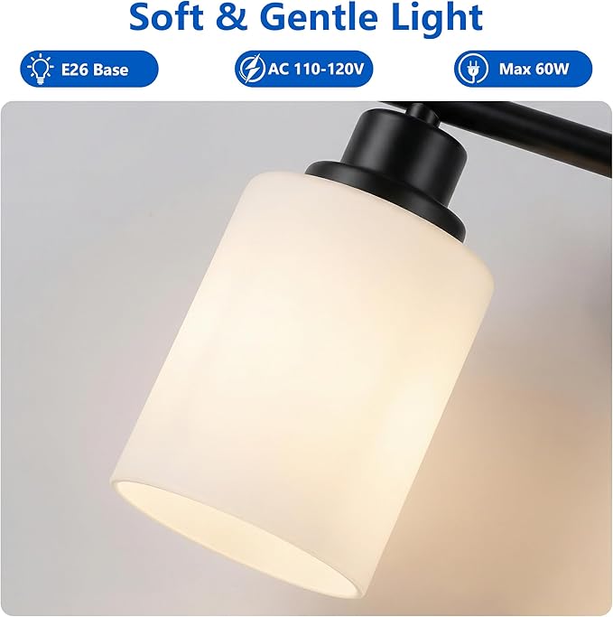 Unicozin 3 Light Bathroom Light Fixtures, Modern Vanity Lights - Image 3