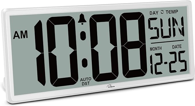WallarGe 14.5'' Large Digital Wall Clock Battery Operated by WallarGe