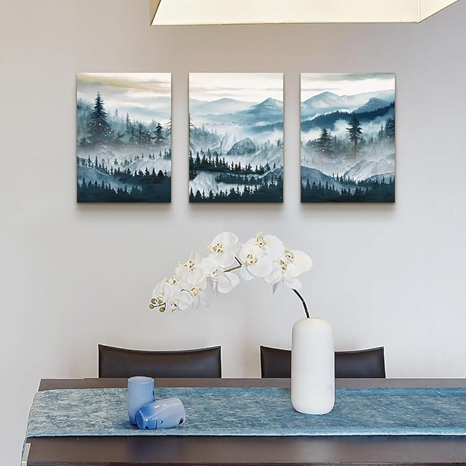 MHARTK66 Wall Art for Bedroom, Mountain Landscape Wall Decor, Large Foggy - Image 5