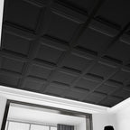 Art3d 12-Pack Square Black Drop Ceiling Tile 2ft x 2ft, PVC Ceiling Panel 24 x - Image 2
