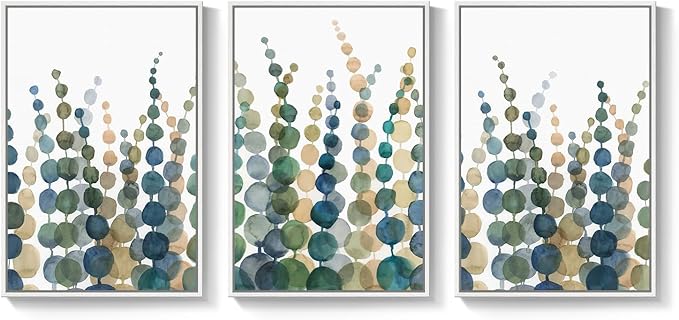 Framed Coastal Wall Art for Living Room, Large Modern Watercolor Botanical - Image 2