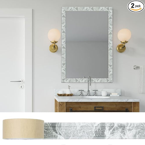 180'' Marble Polyethylene Foam 3D Wall Edging, Self Adhesive Wallpaper Border by WAPANE