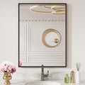 LOAAO 24"X32" Black Rectangle Bathroom Mirror Wall, Matte Black Aluminum Alloy by LOAAO