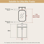 WallBeyond 20" x 30" Wood Mirror Rounded Corner Arch Wall Mirror - Image 5