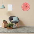 Mxocom Coral Red Wall Clock Magenta Pastel Artistic 10 Inch Silent Non Ticking - Image 6