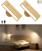 DetarZinLED Battery Operated Wall Sconces Set of 2, Rechargeable Wall Lights by DetarZinLED