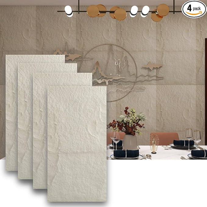 4-Pack 3D PU Stone Wall Panels for Interior Decor Faux Stone Accent Tiles by ARTSLATSLatisakindofart