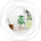 White Art Circle Mirror for Wall by HLFMVWE