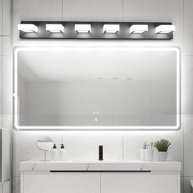 Ralbay Modern Black Vanity Lights Fixtures 6 Lights Acrylic Modern LED Matte - Image 4