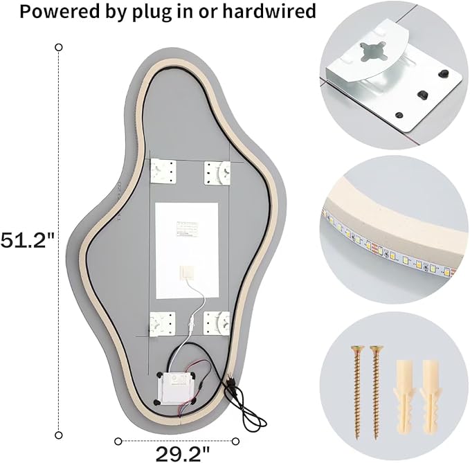 Modern Irregular LED Bathroom Mirror - Image 6
