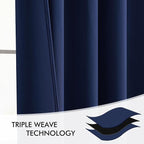 MIULEE Navy Blue Back Tab Blackout Curtains 90 Inches Long 2 Panels Set - Image 7
