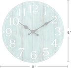 Wall Clock, Teal Silent Non-Ticking Battery Operated, Kitchen Rustic Vintage - Image 9