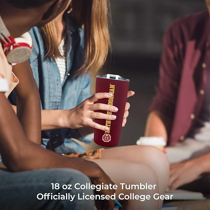 Campus Colors NCAA Stainless Steel Tumbler perfect for Gameday - 18 oz - Double Walled - Keeps Drinks Perfectly Insulated (Bethune-Cookman University - Maroon)