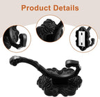 Zonon 2 Pcs Black Wall Hooks Set Vintage Coat & Towel Hooks - Image 3