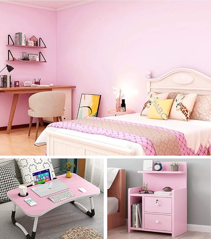 118"x17.7" Pink Peel and Stick Wallpaper Solid Color Contact Paper - Image 4