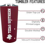 Campus Colors NCAA Stainless Steel Tumbler perfect for Gameday - 18 oz - Double Walled - Keeps Drinks Perfectly Insulated (Texas Southern University - Maroon)